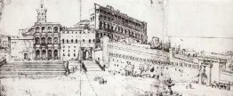 Rome, la basilique du vieux Saint-Pierre et le palais du Vatican