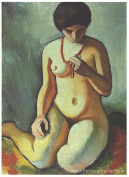 Nude femelle avec collier corall