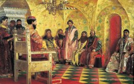 Tzar Mikhail Fedorovich Holding Council avec les Boyars dans sa