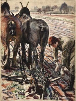 Laboure à cheval, fille terrestre