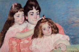 Portrait de Madame A. F. Aude et ses deux filles