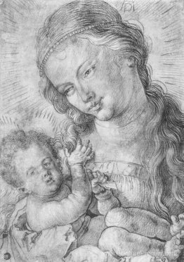 Madonna et l'enfant en demi-longueur