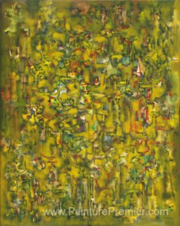 Numéro 43 (peinture abstraite, jaune)