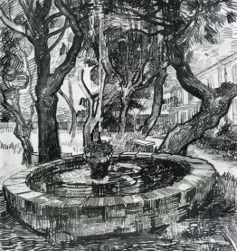 Fontaine dans le jardin de l'hôpital Saint-Paul