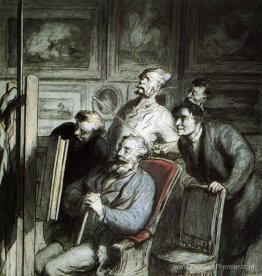 Les visiteurs de l'atelier d'un peintre