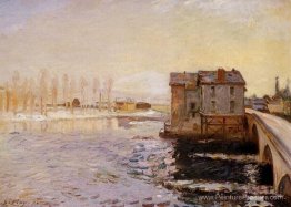 Le pont Moret et les moulins sous la neige