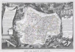 Carte de la région du Saône et de la Loire en France