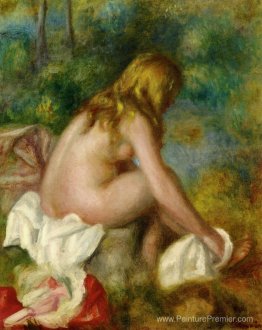 Bather, assis nu