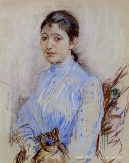 Jeune femme dans un chemisier bleu