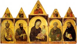 La madone et l'enfant avec des saints