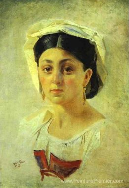 Jeune femme italienne dans un costume folklorique, étude