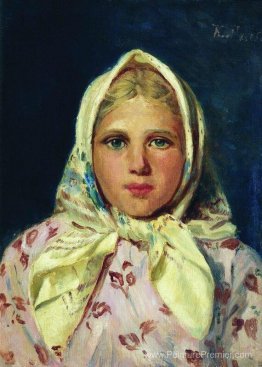 Fille dans un kerchief (portrait de la fille)