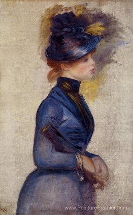 Jeune femme en bleu vif au Conservatoire