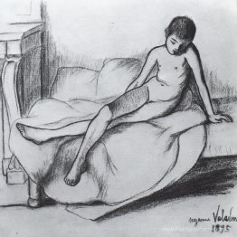 Utrillo nu assis sur un canapé