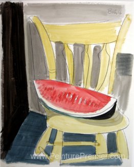 Pastèque sur chaise