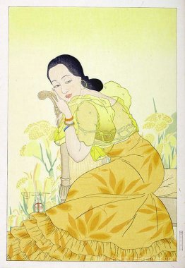 Portrait d'une femme chamorro - jaune