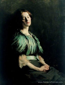 Portrait d'une fille portant une robe verte 1899