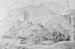 Dessin des châteaux d'Alsacien Ortenberg (à droite) et de Ramste