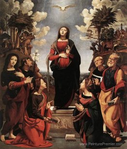 La conception immaculée avec les saints