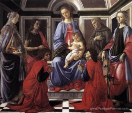 Madonna et enfant avec six saints