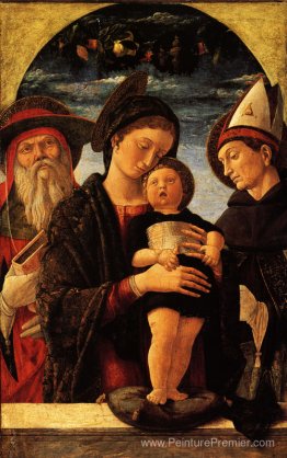 La vierge et l'enfant avec Saint Jerome et Louis de Toulouse