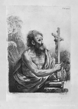 Saint Jérôme dans l'acte de contempler le crucifix, par Guercino