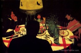 Le dîner, effet de la lampe