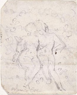 Croquis pour Satan en regardant les affectations d'Adam et Eve