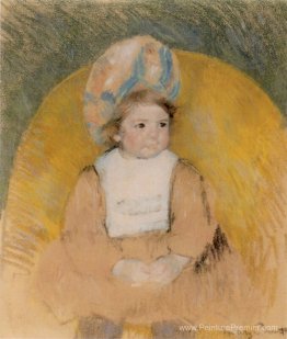 Jeune fille assise dans un fauteuil jaune