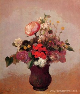 Fleurs en vase brun aa