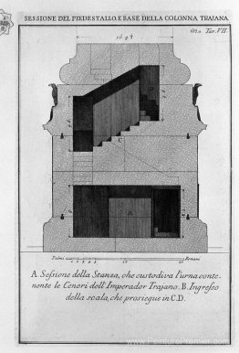 Section comme ci-dessus; Chambre funéraire et entrée de l'échell