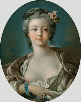 Jeune femme aux fleurs dans ses cheveux appelée Portrait de Mada