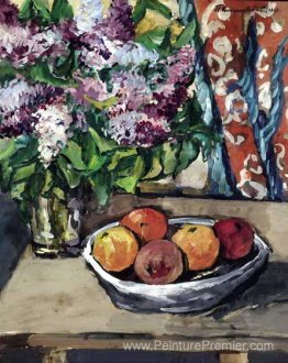 Nature morte avec lilas et orange