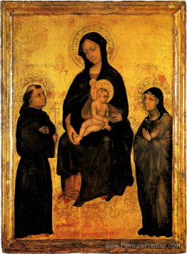 Madonna à Gloria entre Saint François et Santa Chiara Gentile da