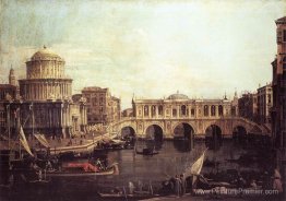 Capriccio: Le Grand Canal, avec un pont de Rialto imaginaire et