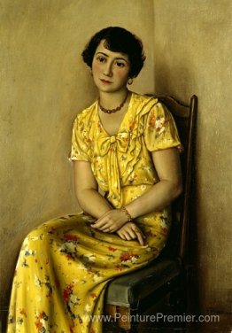 Jeune femme en jaune