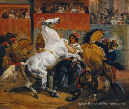 Le début de la course des chevaux sans cavalier