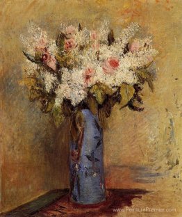 Vase de lilas et de roses