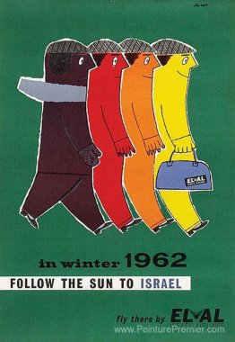 Suivez le soleil en Israël (El Al Poster)