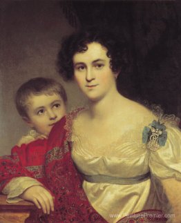 Portrait de A. I. Molchanova avec sa fille