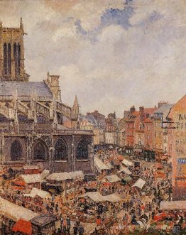 Le marché entourant l'église de Saint-Jacques, Dieppe