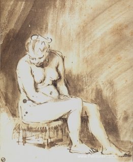 Une femme assis nue