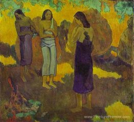 Trois femmes tahitiennes sur fond jaune, 1899 (huile sur toile)