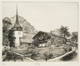L'église et la tour de Gsteig, à Canton Bern, en Suisse