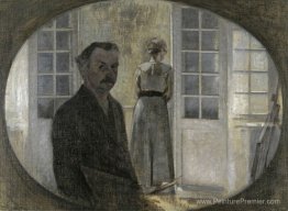Double portrait de l'artiste et de sa femme vue à travers un mir