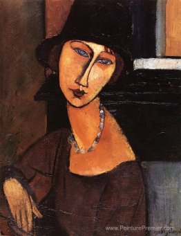 Jeanne Hebuterne avec chapeau et collier