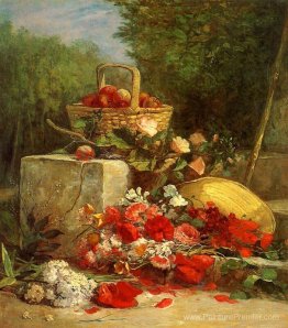 Fleurs et fruits dans un jardin