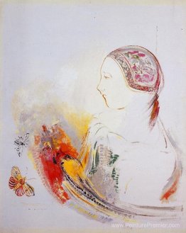 Profil d'un enfant (profil d'une fille avec oiseau de paradis)