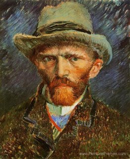 Autoportrait avec un chapeau de feutre gris