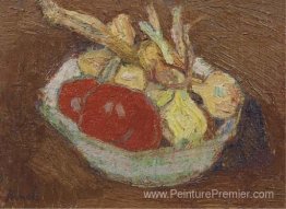 Une nature morte avec des légumes